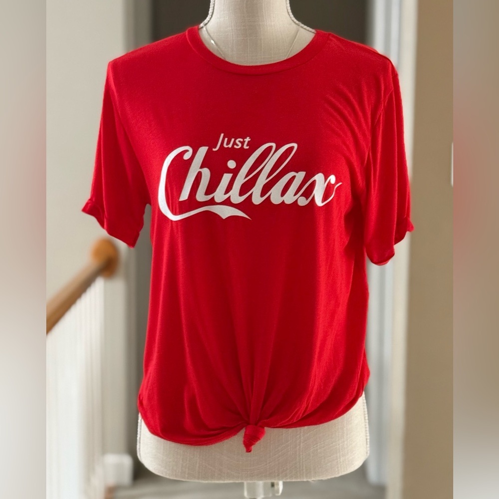 Charlotte Russe‎ Just Chillax Bold Red Tee Size S